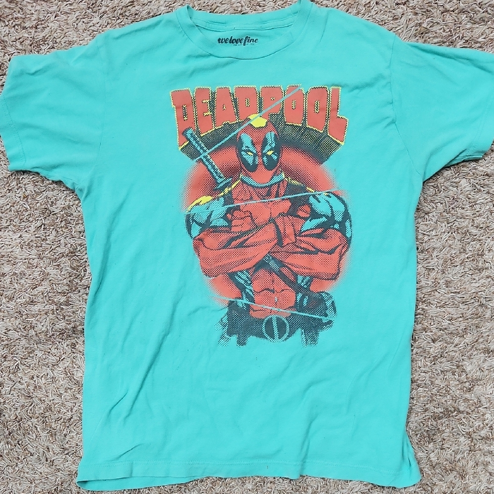Deadpool Graphic Tee ◇ Aqua/Green ◇ Mens Size MEDIUM◇We Love Fine Brand T-shirt